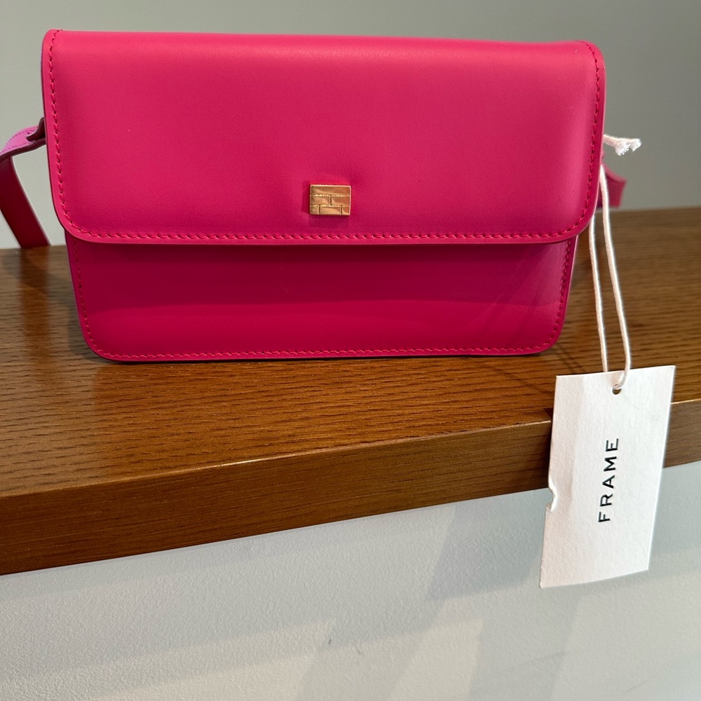 Frame Hot Pink Crossbody Leather Bag